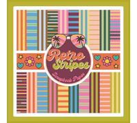 Retro Stripes Scrapbook Paper: Bright Summer Striped Craft Paper Pad For Scrapbooking, Mixed Media, Decoupage, Junk Journals & Paper Crafts; 8.5 x 8.5"