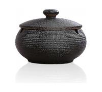 Retro style ceramic ashtray with lid for smoking accessories