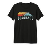 Retro Style Colorado Vintage Rocky Mountains & Sun Camiseta Premium