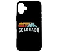Retro Style Colorado Vintage Rocky Mountains & Sun Carcasa para iPhone 16 Plus