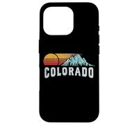 Retro Style Colorado Vintage Rocky Mountains & Sun Carcasa para iPhone 16 Pro