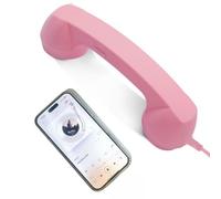Retro Style Type-C Phone Handset-Retro Phone Handset 2026 New Bluetooth Style Landline Handle Receiver for Cell Mobile Video Conferences Calls Meetings (Pink)
