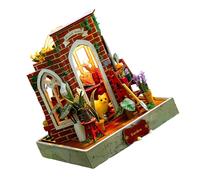 Retro Styles - Kit de proyectos de casas de muñecas iluminadas, escena en miniatura para manualidades con modelo retro de fácil montaje