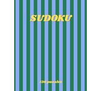 Retro Sudoku Puzzle Book for Adults: 136 Sudoku Puzzles with Solutions | Large Print 8 x 10 | Blue & Green Aesthetic Brain Games for Relaxation and Focus