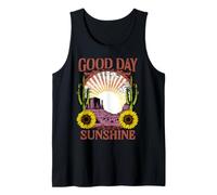 Retro Summer Good Day Sunshine Sun Graphic Flower Vintage Camiseta sin Mangas