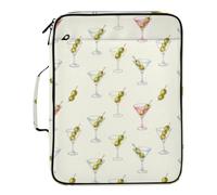 Retro Summer Gourmet Olive Martini - Organizador de archivos de cóctel con capacidad de 1.5 pulgadas, carpeta de 3 anillos con cierre de cremallera para el hogar, oficina, viajes