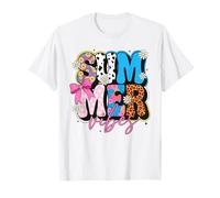 Retro Summer Vibes Floral Vaca Estampado Leopardo Dot Camiseta