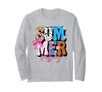 Retro Summer Vibes Floral Vaca Estampado Leopardo Dot Manga Larga