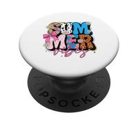 Retro Summer Vibes Floral Vaca Estampado Leopardo Dot PopSockets PopGrip Adhesivo