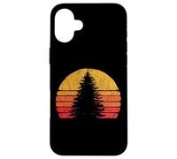 Retro Sun Minimalist Pine Tree Design - Graphic 80's Carcasa para iPhone 16 Plus