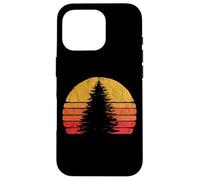 Retro Sun Minimalist Pine Tree Design - Graphic 80's Carcasa para iPhone 16 Pro
