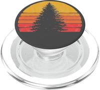 Retro Sun Minimalist Pine Tree Design - Graphic 80's PopSockets PopGrip para MagSafe