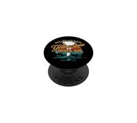 Retro Sun Yellowstone National Park Géiser Vacaciones Souvenir PopSockets PopGrip Adhesivo