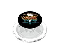 Retro Sun Yellowstone National Park Géiser Vacaciones Souvenir PopSockets PopGrip para MagSafe