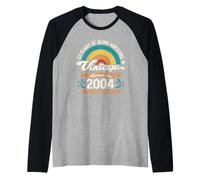 Retro Sunset 22 Years of Awesome Born 2004-22 cumpleaños Camiseta Manga Raglan