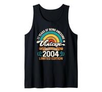 Retro Sunset 22 Years of Awesome Born 2004-22 cumpleaños Camiseta sin Mangas