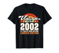 Retro Sunset 24 Years of Awesome Born 2002-24 cumpleaños Camiseta