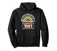 Retro Sunset 45 Years of Awesome Born 1981-45 cumpleaños Sudadera con Capucha