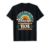 Retro Sunset 52 Years of Awesome Born 1974-52 cumpleaños Camiseta