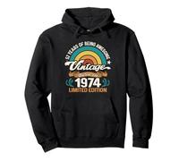 Retro Sunset 52 Years of Awesome Born 1974-52 cumpleaños Sudadera con Capucha