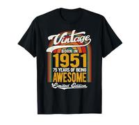 Retro Sunset 75 Years of Awesome Born 1951-75 cumpleaños Camiseta