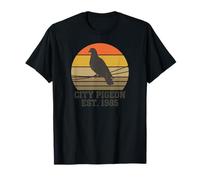 Retro Sunset City Pigeon Gráfico Vintage Camiseta