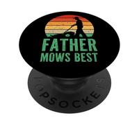 Retro Sunset Father Pows Best Gardener Dad Lawn Care PopSockets PopGrip Adhesivo