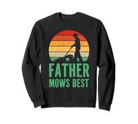 Retro Sunset Father Pows Best Gardener Dad Lawn Care Sudadera