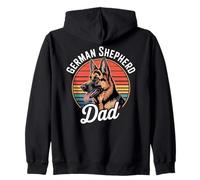 Retro Sunset Pastor Alemán Papá, Lindo Cachorro Mascota Padre Sudadera con Capucha