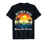 Retro Sunset Retired 2028 Viviendo el sueño Jubilación 2028 Camiseta