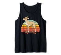 Retro Sunset Saluki Greyhound Dog Skater Patineta Divertida Camiseta sin Mangas