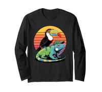Retro Sunset Toco Toucan Iguana Toucans Manga Larga