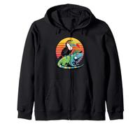 Retro Sunset Toco Toucan Iguana Toucans Sudadera con Capucha