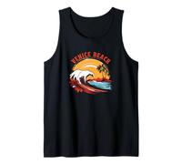 Retro Sunset Venice Beach Los Ángeles CA Verano Surf Camiseta sin Mangas