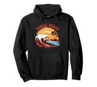 Retro Sunset Venice Beach Los Ángeles CA Verano Surf Sudadera con Capucha