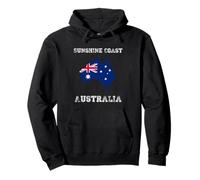 Retro Sunshine Coast Australia Bandera de Australia Envejecida Sudadera con Capucha