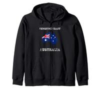 Retro Sunshine Coast Australia Bandera de Australia Envejecida Sudadera con Capucha