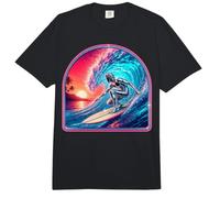 Retro Surfer Riding Vibrant Ocean Wave Comfort Colors Adult Heavyweight T-Shirt