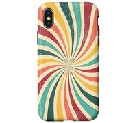 Retro Swirl Rainbow 70s Estética Boho Verano Carcasa para iPhone X/XS