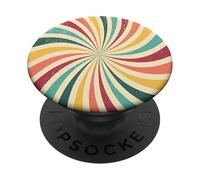 Retro Swirl Rainbow 70s Estética Boho Verano PopSockets PopGrip Adhesivo