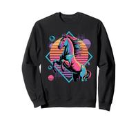 Retro Synthwave Caballo Equitación Caballos Sudadera