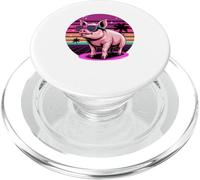 Retro Synthwave Cerdo Gafas de Sol Cerdos PopSockets PopGrip para MagSafe