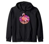 Retro Synthwave Flamenco Gafas de Sol Flamencos Sudadera con Capucha