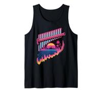 Retro Synthwave Flauta De Pan Flautista Camiseta sin Mangas