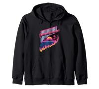 Retro Synthwave Flauta De Pan Flautista Sudadera con Capucha