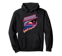 Retro Synthwave Flauta De Pan Flautista Sudadera con Capucha