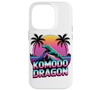 Retro Synthwave Komodo Dragon Island Monitor Carcasa para iPhone 14 Pro