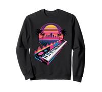 Retro Synthwave Pianista Teclado Piano Pianistas Sudadera
