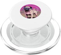 Retro Synthwave Pug Gafas de Sol Pugs Chinos PopSockets PopGrip para MagSafe