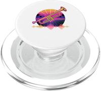 Retro Synthwave Trompeta Trompetista PopSockets PopGrip para MagSafe